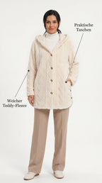 Casaco Feminino de Tricô e Fleece com Capuz Lotta