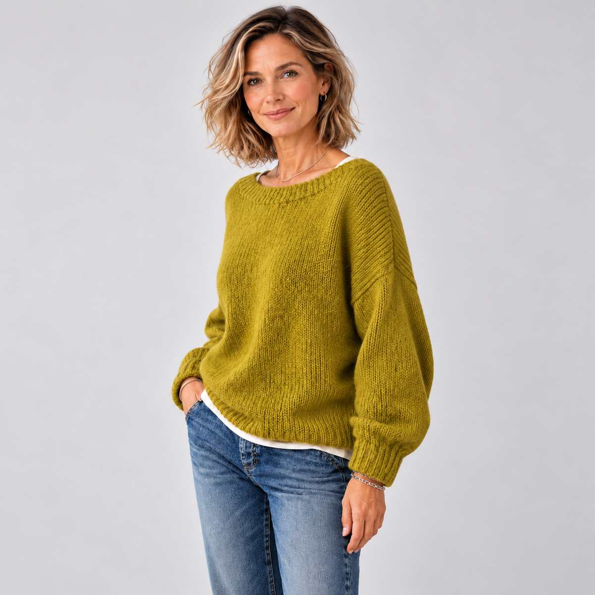 Brienne – Grobstrickpullover, Vista lateral