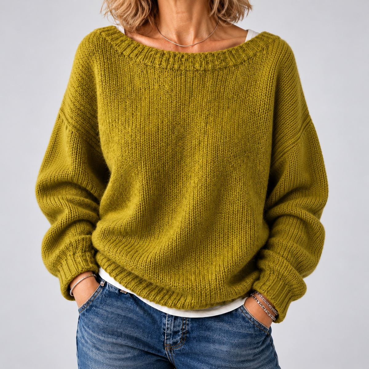 Suéter Feminino Oversized Decote Barco Brienne — imagem 3