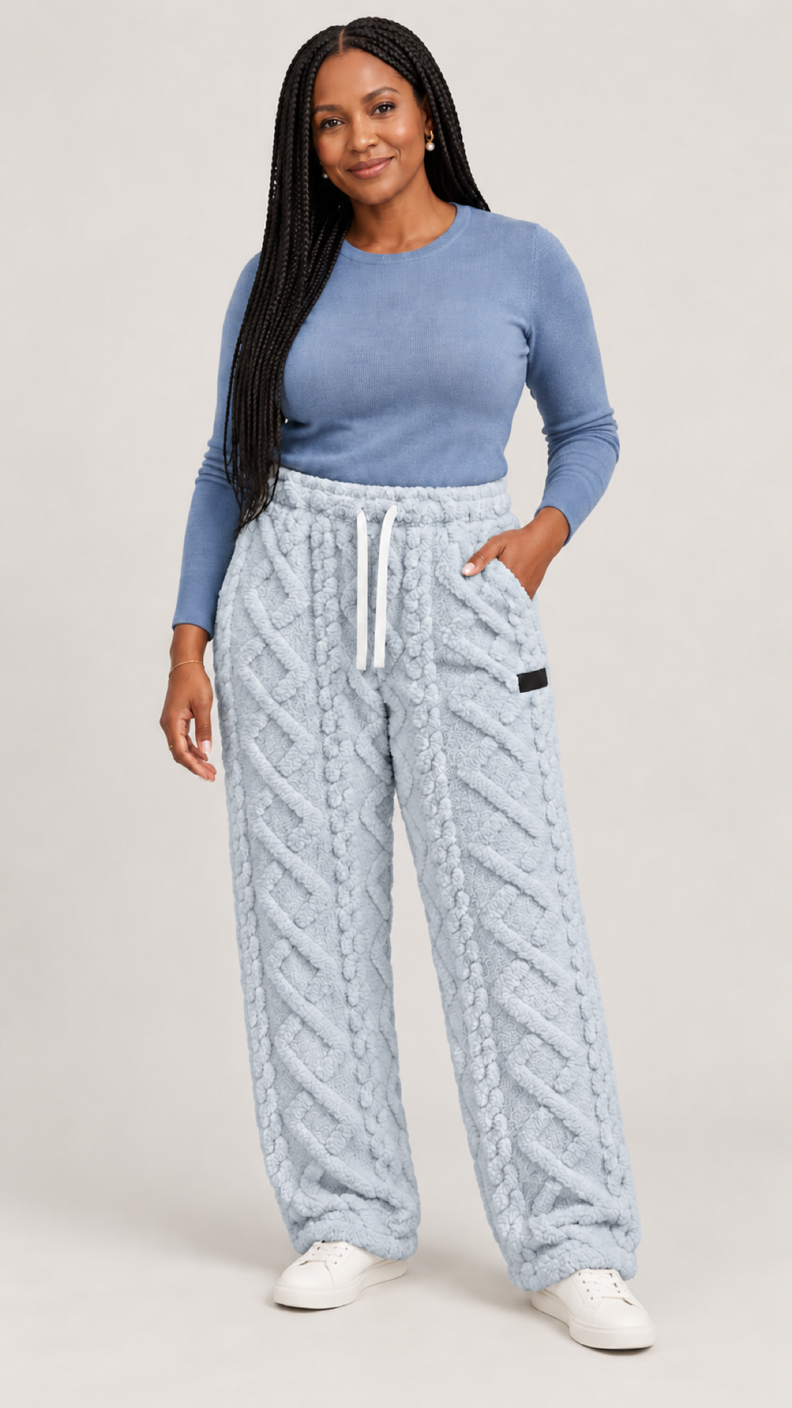 Alina Loungehose in Cinza – frente