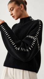 Alma — Suéter oversized com detalhes piquê – Vista do produto