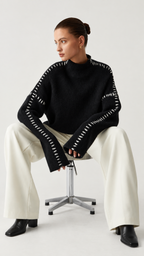 Alma — Suéter oversized com detalhes piquê – Vista do produto