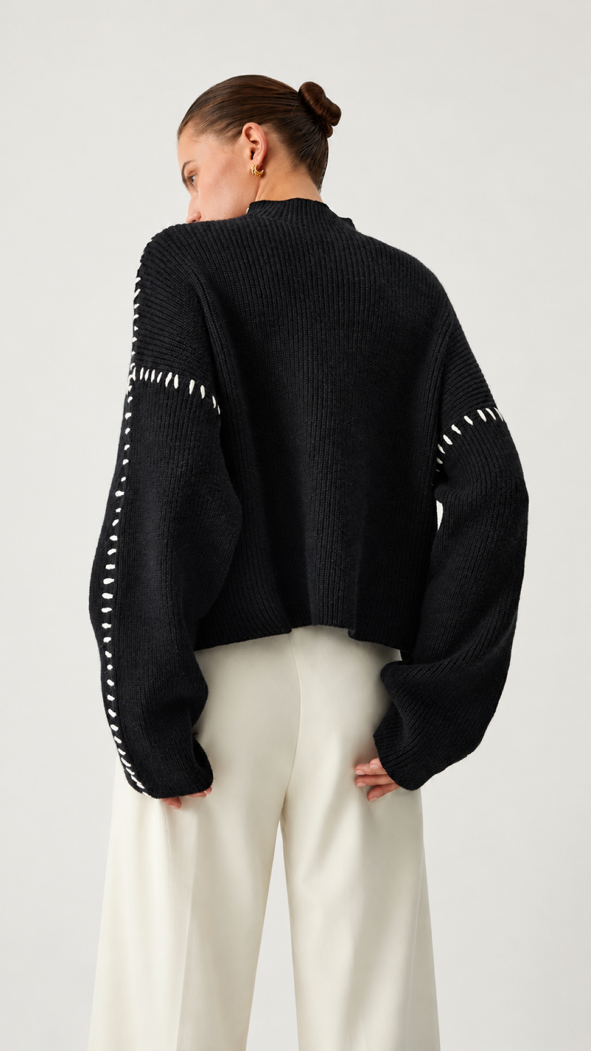 Alma — Suéter oversized com detalhes piquê – Vista do produto