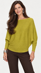 Strickpullover mit U-Boot-Ausschnitt – Amarelo – Vista frontal