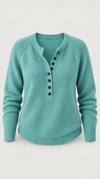 Bronte Henley-Suéter in Verde-mar – Vista do produto