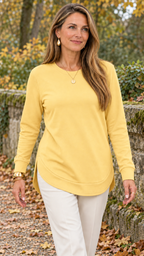 Moletom mit geschwungenem Barra – Amarelo – Alltagslook