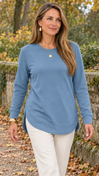 Moletom mit geschwungenem Barra – Azul-claro – Alltagslook