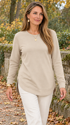 Moletom mit geschwungenem Barra – Caqui – Alltagslook