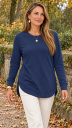 Moletom mit geschwungenem Barra – Azul-marinhoblau – Alltagslook
