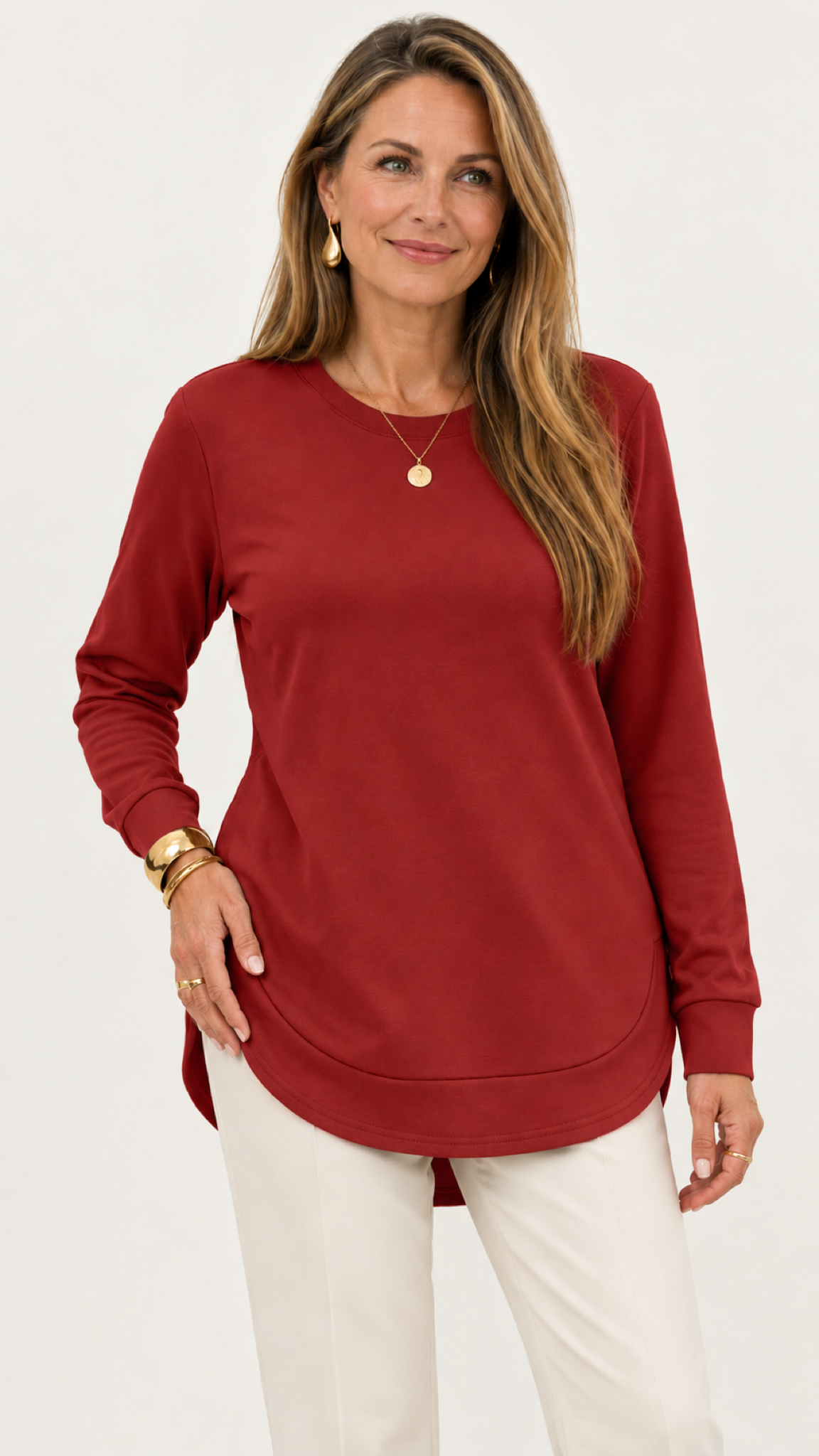 Moletom mit geschwungenem Barra – Vermelho – Vista frontal