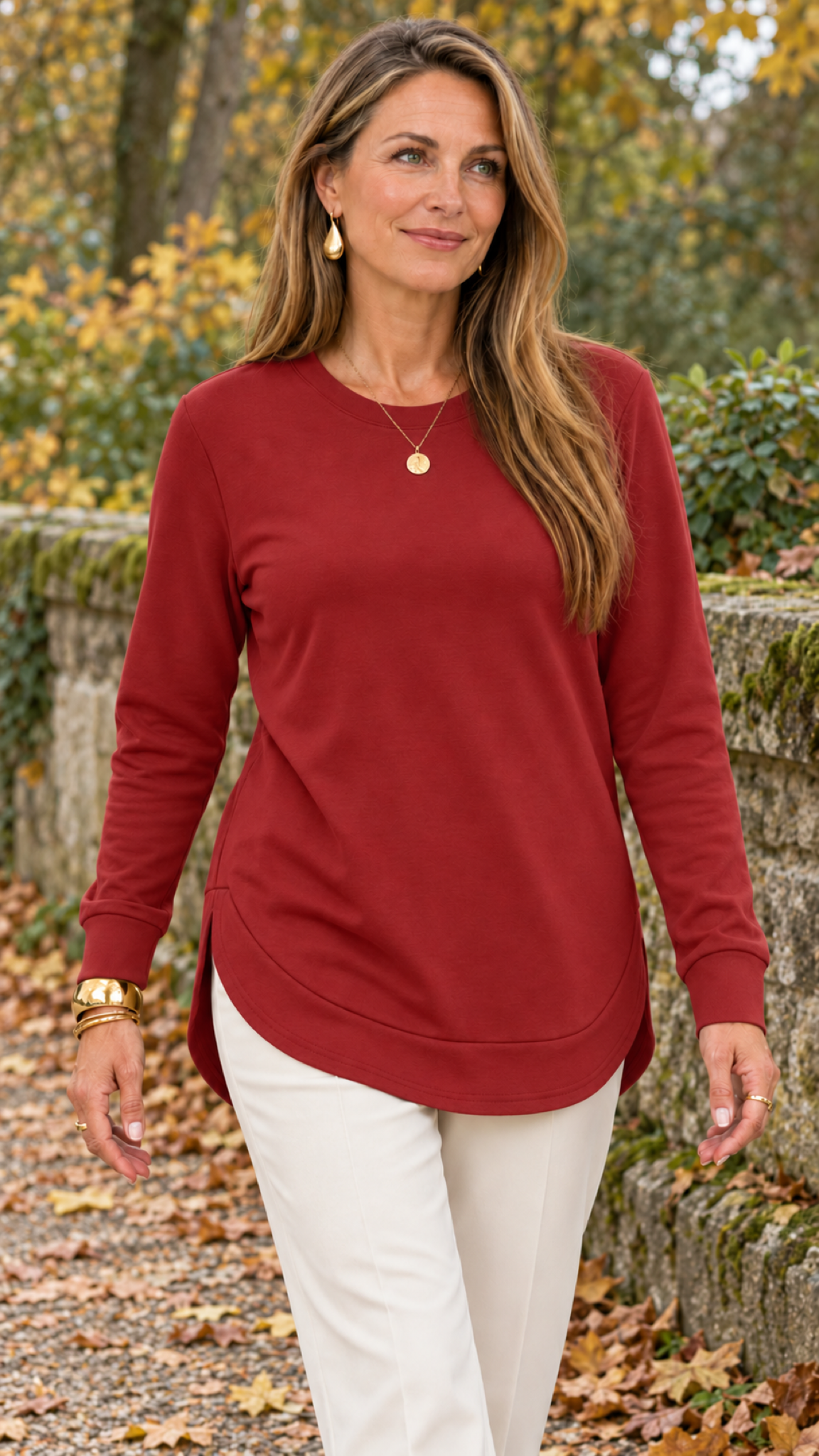 Moletom mit geschwungenem Barra – Vermelho – Alltagslook