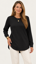 Moletom mit geschwungenem Barra – Preto – Vista frontal