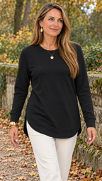 Moletom mit geschwungenem Barra – Preto – Alltagslook