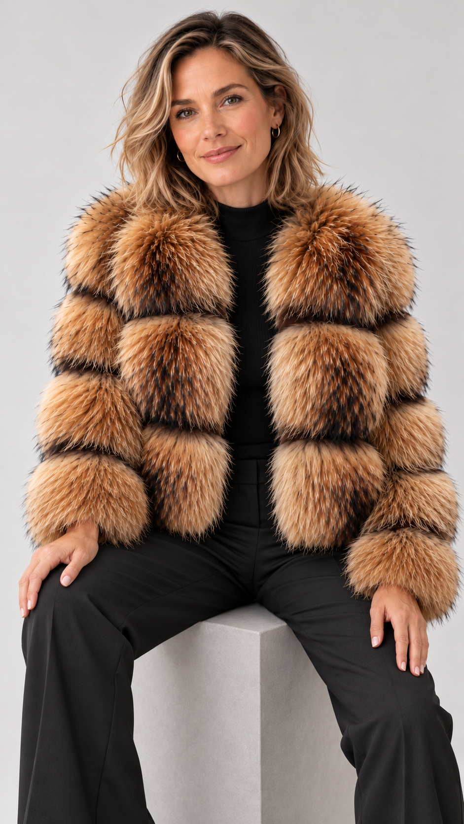 Dacy – Marrome Jaqueta de pelo sintético im legeren Look