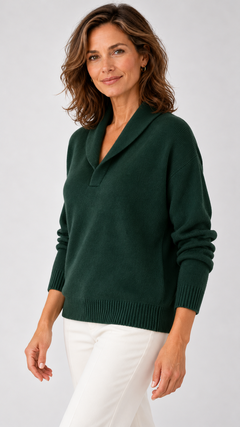 Genevra – Strickpullover in Verde-floresta, Vista lateral