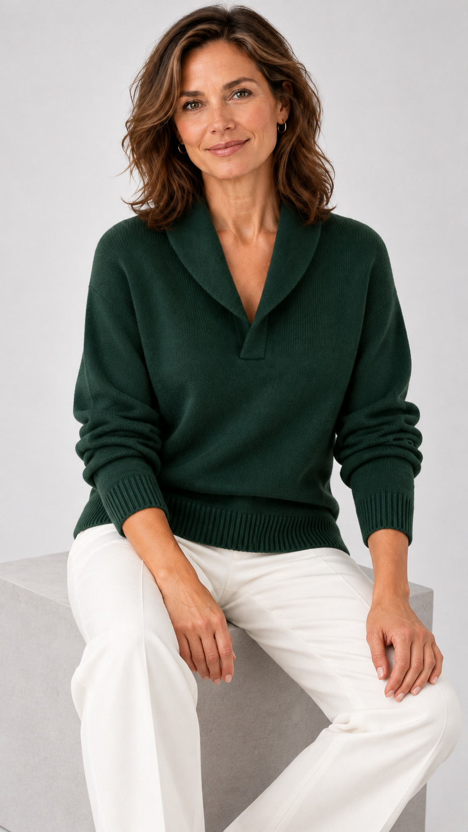 Genevra – Verde-florestaer Strickpullover im legeren Look