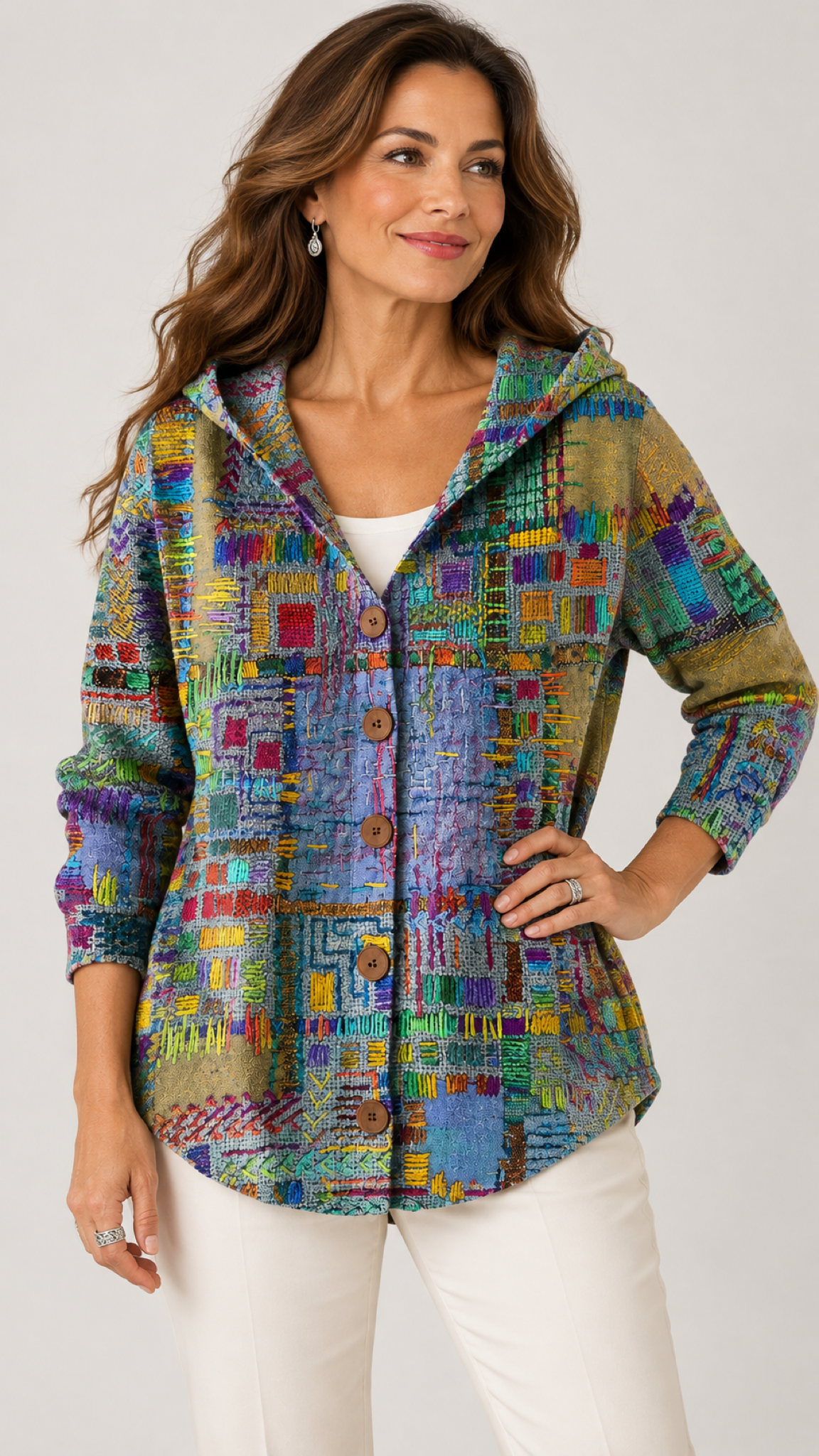 Halcyon Patchwork-Cardigã Colorido – 01-principal