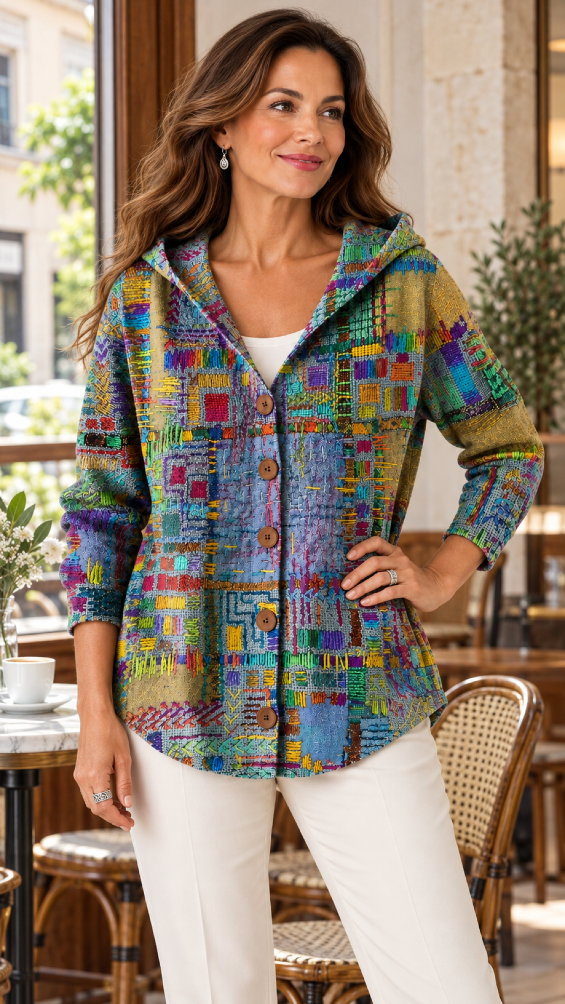 Halcyon Patchwork-Cardigã Colorido – 05-ambiente