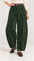 Jorina Calça de veludo cotelê – Verde-escuro – Calçanansicht
