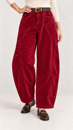 Jorina Calça de veludo cotelê – Vermelho – Calçanansicht