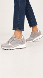 Tênis com sola plataforma e zíper lateral – Cinza – Am Fuß
