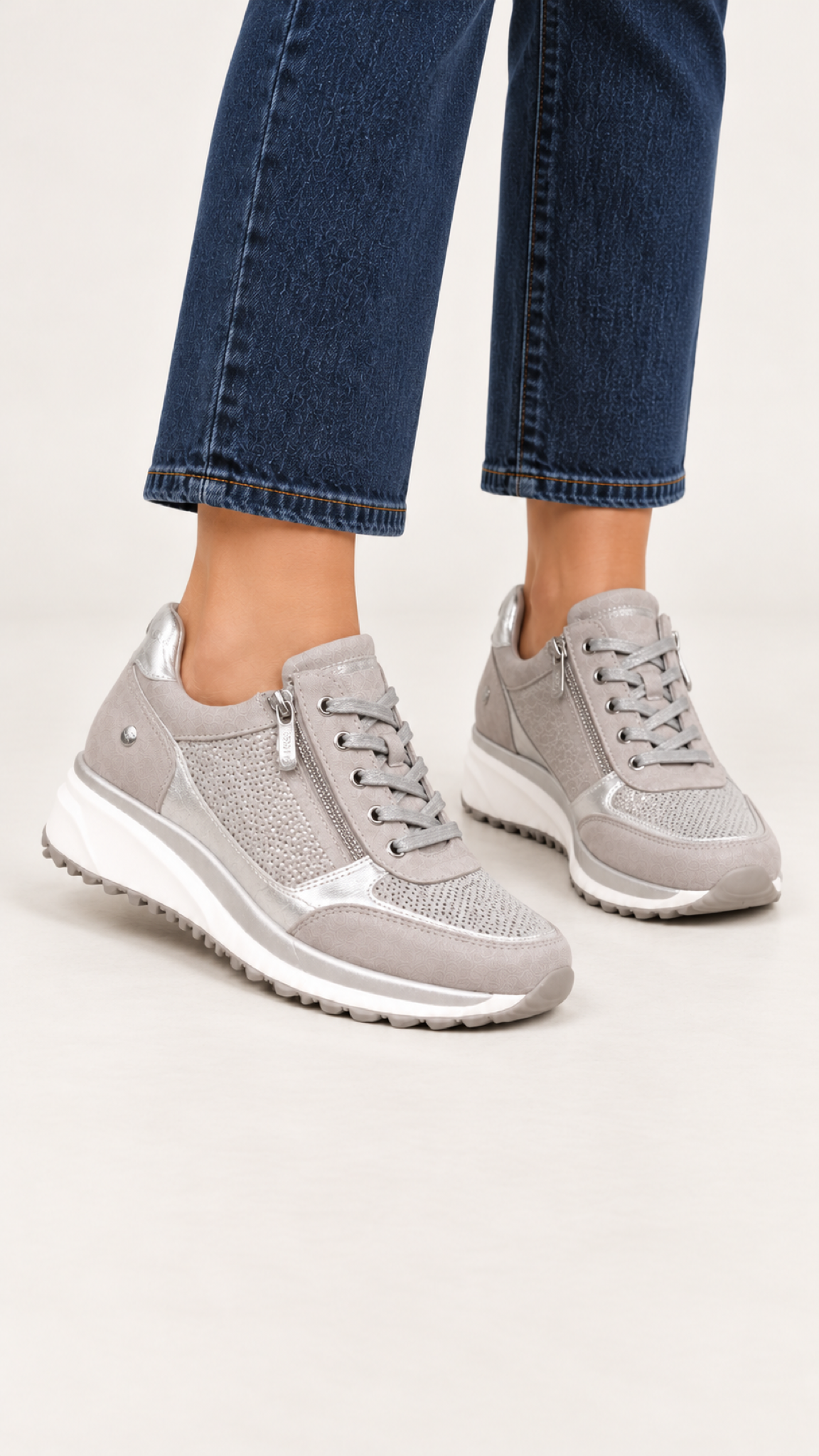 Sneaker mit Keilsohle – Cinza – Vista 3
