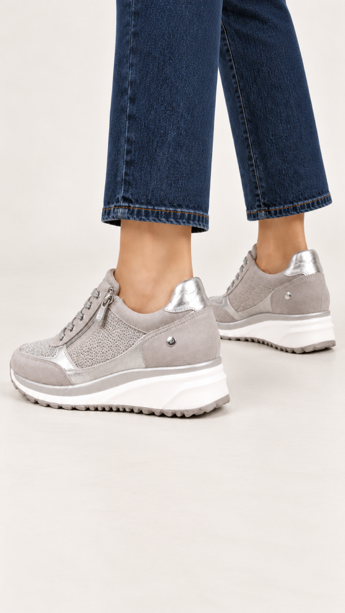Sneaker mit Keilsohle – Cinza – Vista 5
