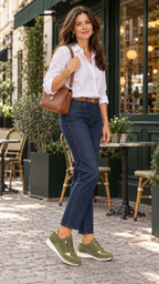 Sneaker mit Keilsohle – Verde – Outfitansicht