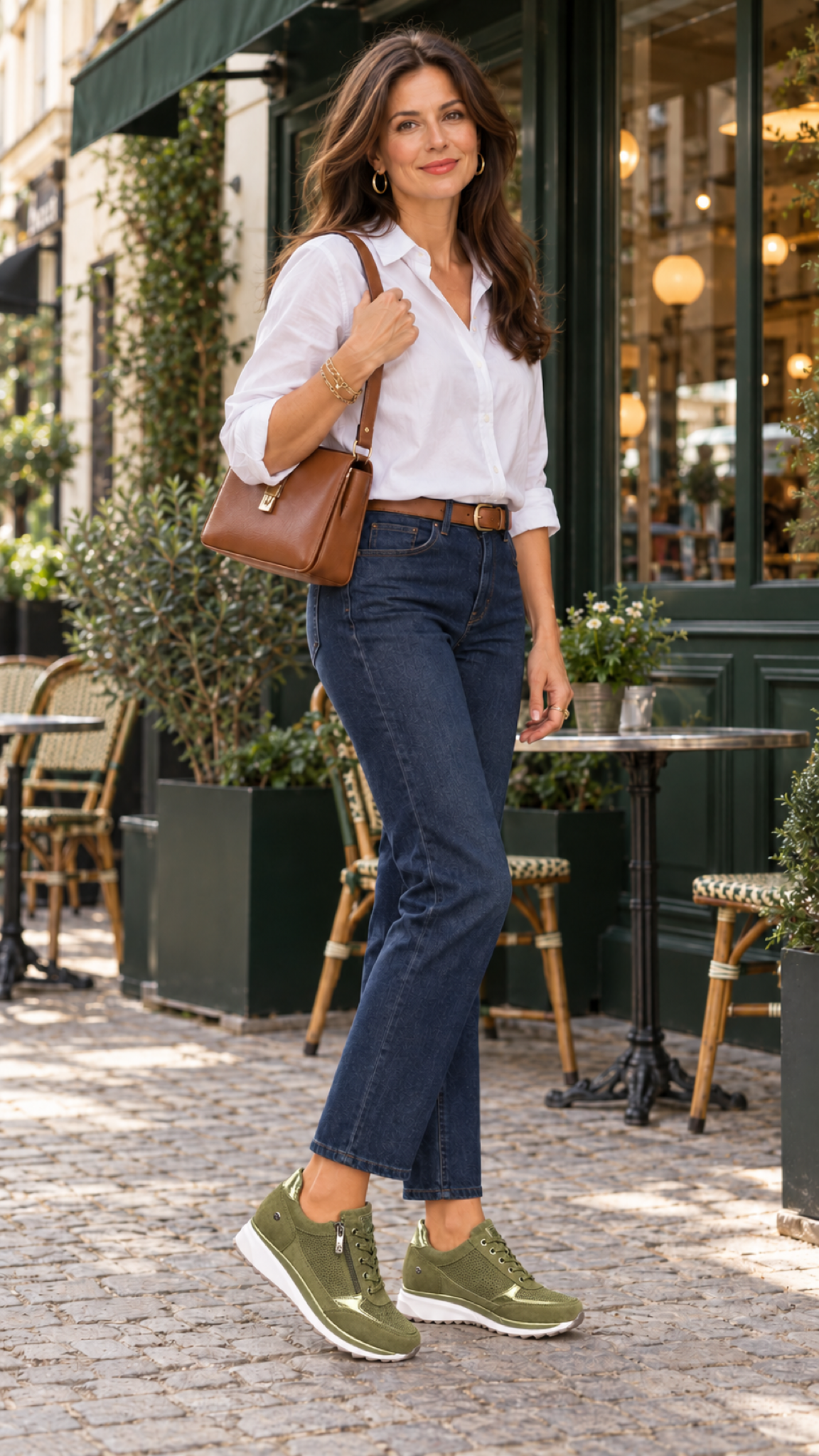 Sneaker mit Keilsohle – Verde – Outfitansicht
