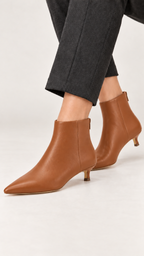 Bota de bico fino com salto kitten – Conhaque – Vista 1