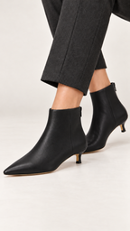 Bota de bico fino com salto kitten – Preto – Vista 3