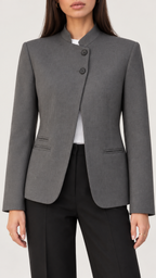 Leonora Blazer com gola alta – Cinza – Blazer em detalhe