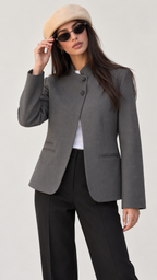 Leonora Blazer com gola alta – Cinza – Modelansicht