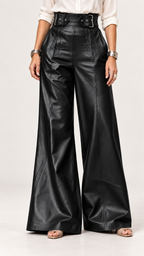 Estilo retrô PU-Calça – Black – Vista 7