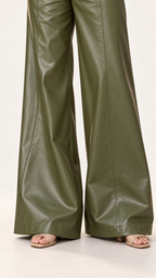 Estilo retrô PU-Calça – Verde – Vista 6