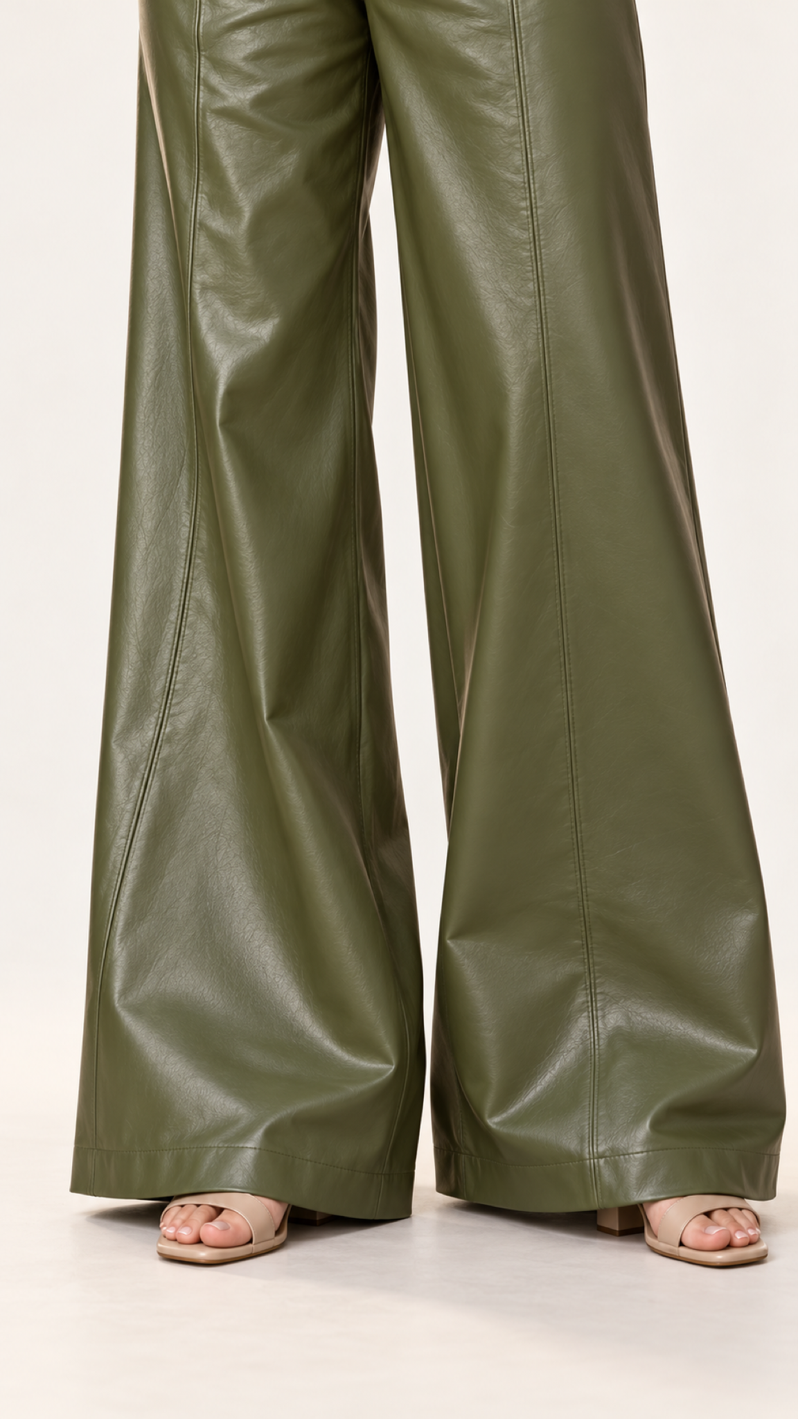 Estilo retrô PU-Calça – Verde – Vista 6