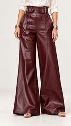 Estilo retrô PU-Calça – Red – Vista 9