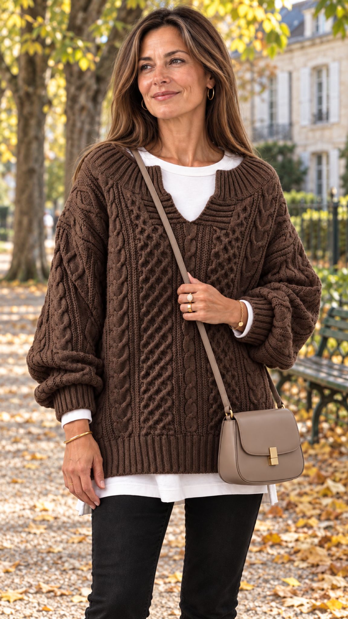 Stacy Oversize-Strickpullover – Marrom – Vista 8