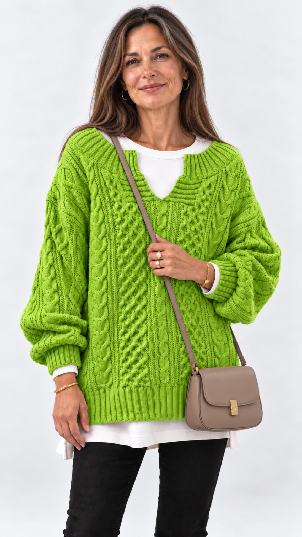 Stacy Oversize-Strickpullover – Verde – Vista 15
