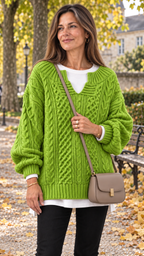 Stacy Oversize-Strickpullover – Verde – Vista 16