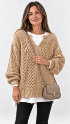 Stacy Oversize-Strickpullover – Caqui – Vista 13