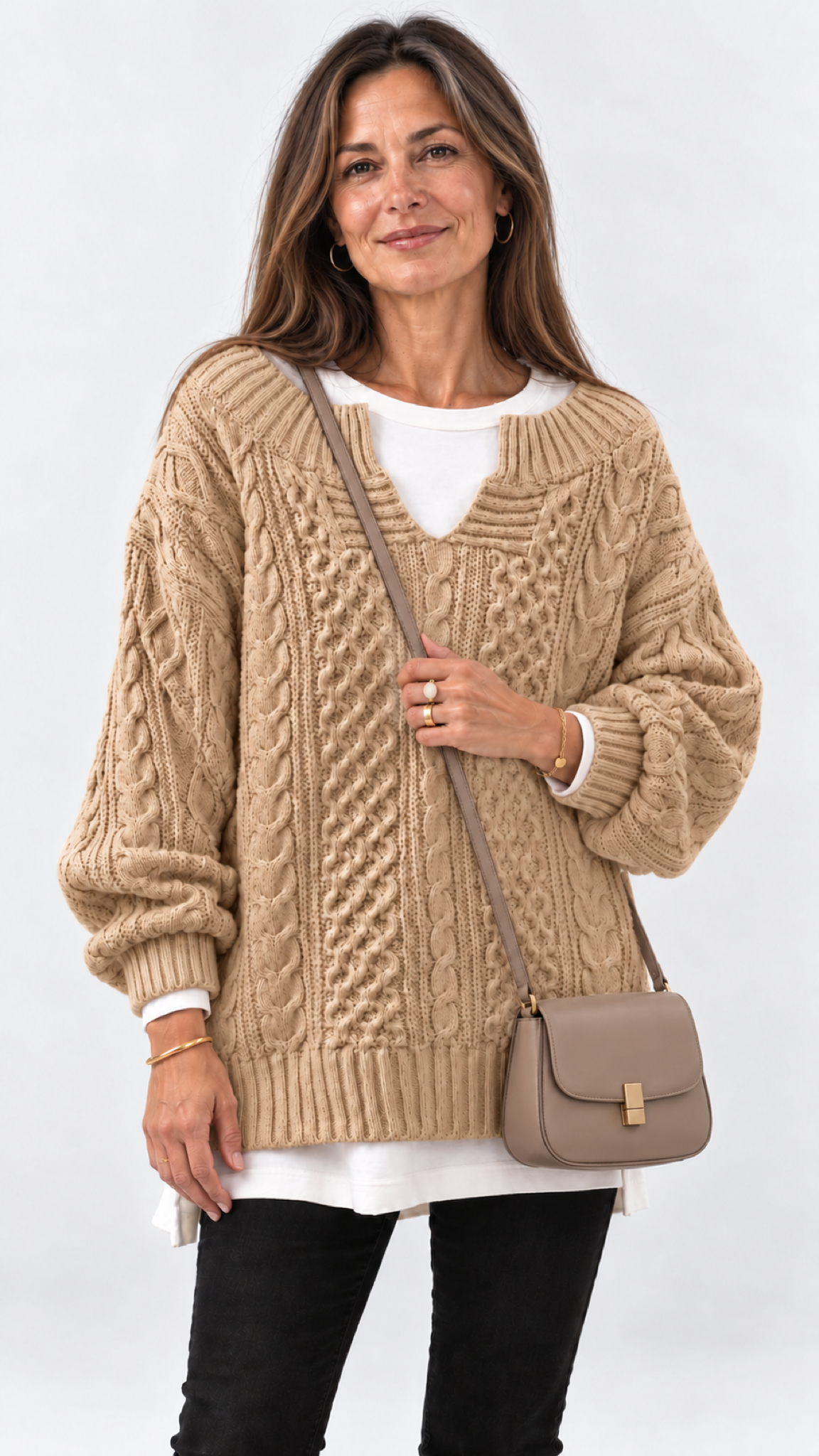 Stacy Oversize-Strickpullover – Caqui – Vista 13