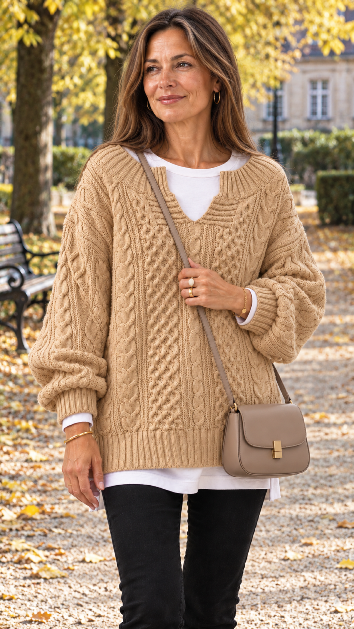 Stacy Oversize-Strickpullover – Caqui – Vista 14