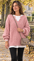 Stacy Oversize-Strickpullover – Rosa – Vista 10