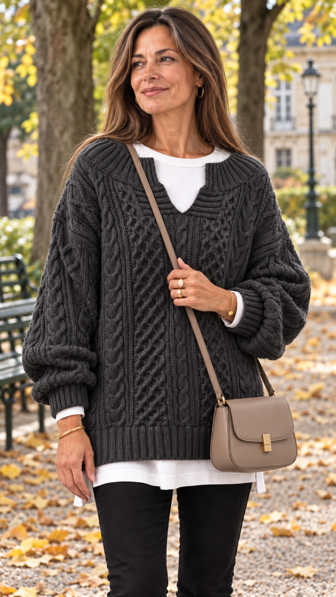 Stacy Oversize-Strickpullover – Preto – Vista 12