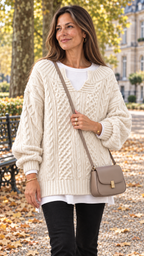 Stacy Oversize-Strickpullover – Branco – Vista 2