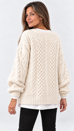 Stacy Oversize-Strickpullover – Branco – Vista 3
