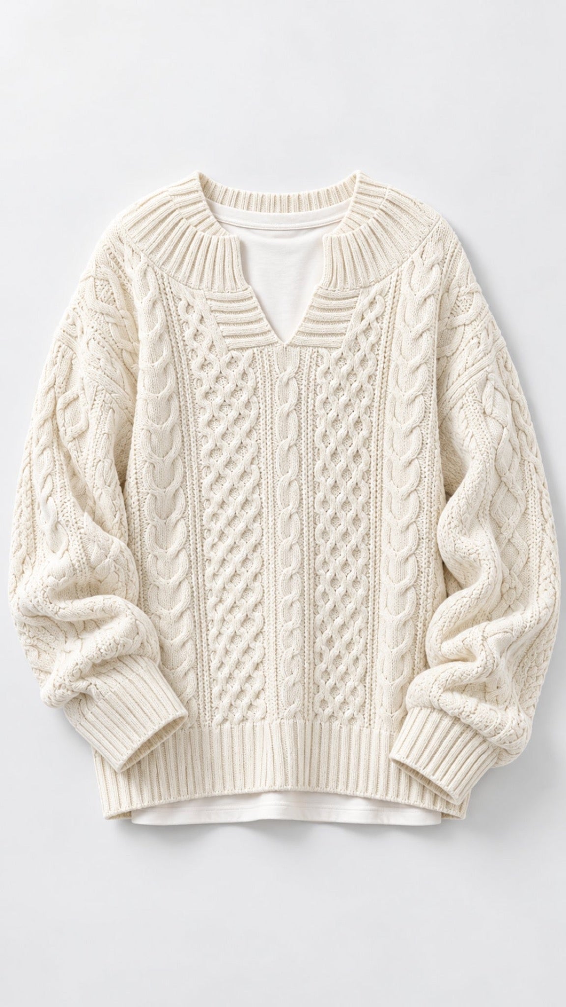 Stacy Oversize-Strickpullover – Branco – Vista 6