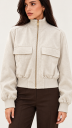 Valeska Bomberjacke – Offwhite – Detalhe da jaqueta