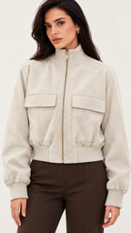 Valeska Bomberjacke – Offwhite – Modelansicht